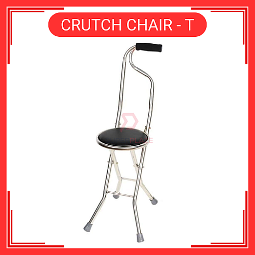 High Quality Elderly Stainless Steel Folding Chair Stool Crutch Chair T