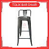 Kerusi tinggi Kerusi Besi Tolix Metal High Barstool With Backrest Kerusi Bar Tinggi Cafe Restaurant Metal Bar  Chair