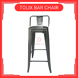 Kerusi tinggi Kerusi Besi Tolix Metal High Barstool With Backrest Kerusi Bar Tinggi Cafe Restaurant Metal Bar  Chair