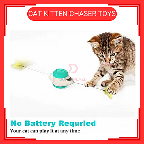 Cat Kitten Chaser Toys with Feather Catnip Ball Tumbler Balanced Exercise Wheel Chasing Hunting Playing