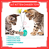 Cat Kitten Chaser Toys with Feather Catnip Ball Tumbler Balanced Exercise Wheel Chasing Hunting Playing