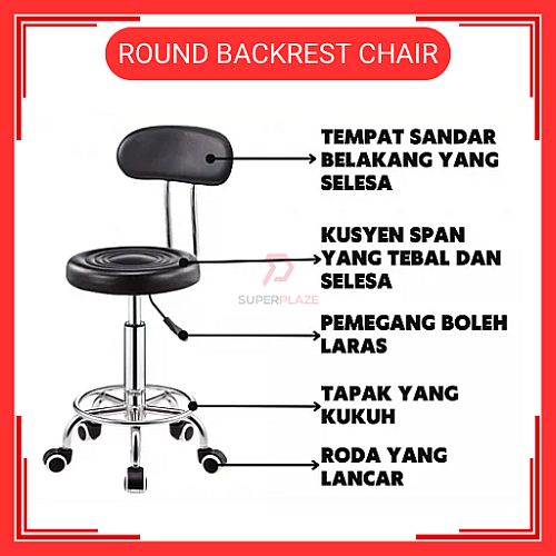 Kerusi Spa Kecantikan Hidraulik Kerusi Salon Boleh Laras Kerusi Beroda Backrest Chair Kerusi Spa Kecantikan Hidraulik Kerusi Salon Boleh Laras Kerusi Beroda Backrest Chair