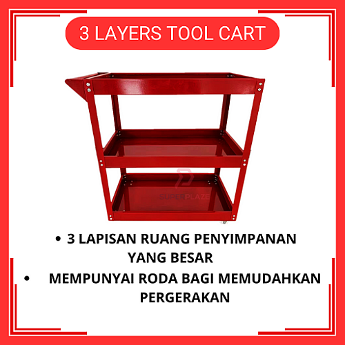 350kg Heavy Duty 3 Layers Service Cart Metal Steel Tool Cart Trolley Barang Garaj Bengkel Tools Shelf Storage Toolcart 350kg Heavy Duty 3 Layers Service Cart Metal Steel Tool Cart Trolley Barang Garaj Bengkel Tools Shelf Storage Toolcart