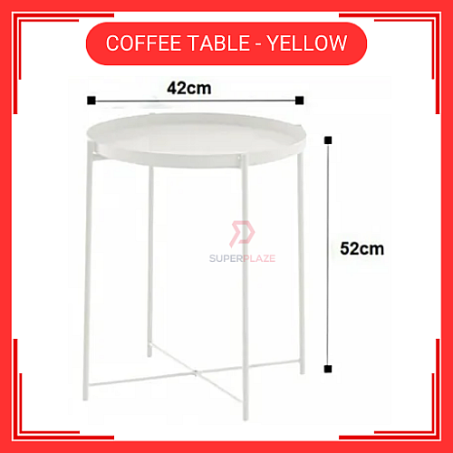 Yellow Coffee Table Tray Table Removable Tray Top  Side Table  Coffee Table Meja Tepi Sofa Meja Kecil