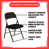 Foldable Cushion Chair Steel Cushion Chair Dining Chair Kerusi Kusyen Boleh Lipat