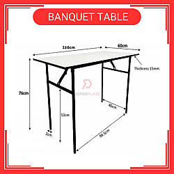 120cm x 60cm x 76cm Banquet Table Foldable Table Meja Jamuan 