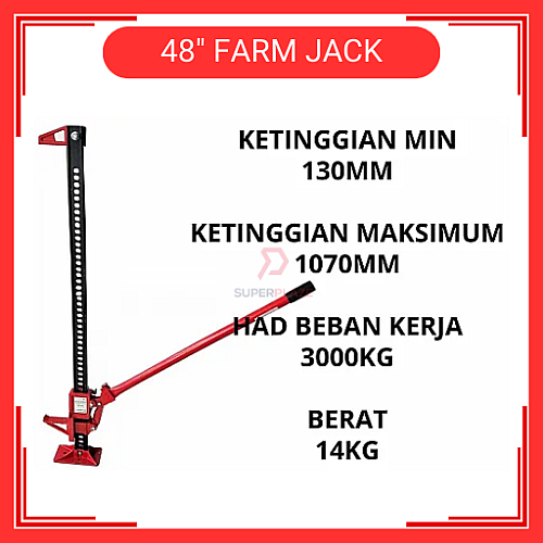 48 Inches High Farm Jack Lift Jack 4x4 Recovery Off Road Jack 48 Inches High Farm Jack Lift Jack 4x4 Recovery Off Road Jack