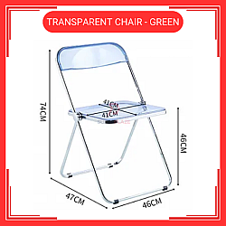 Green Transparent Chair Acrylic Dining Chair Ins Stool Fashion Trending Make Up Chair