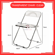 Clear Transparent Chair Acrylic Dining Chair Ins Stool Fashion Folding Chair