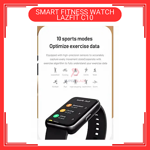 LAZFIT C10 Black Colour Smart Band Fitness Bracelet Smart Watch