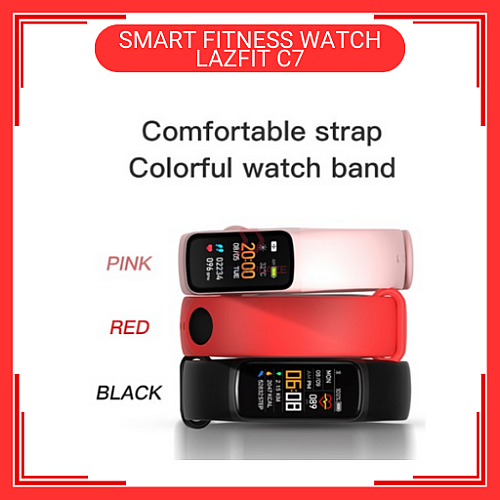 LAZFIT C7 Red Colour Smart Band Fitness Tracker BraceletSports Smart Watch 