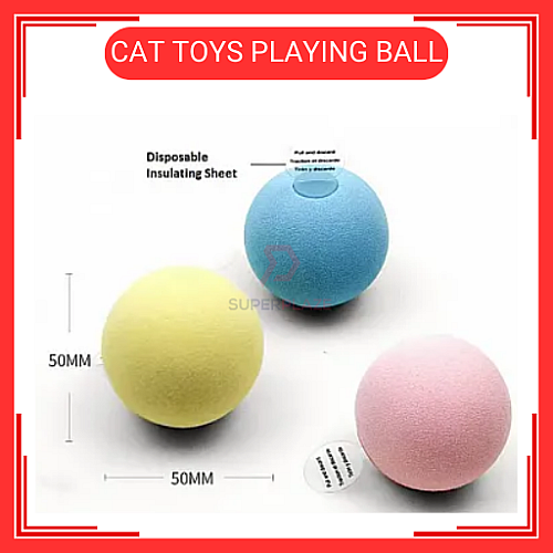 Blue Colour Catnip Cat Toys Playing Ball with Animal Sound Bola Mainan Kucing Warna Biru