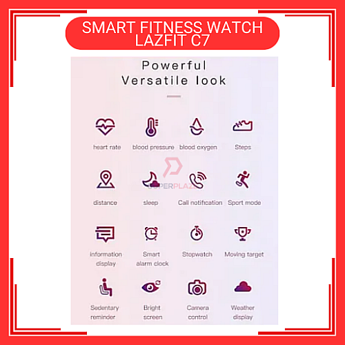 LAZFIT C7 Pink Colour Smart Band Fitness Tracker BraceletSports Smart Watch	