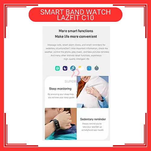 LAZFIT C10 Pink Color Smart Band Fitness Bracelet Screen Watch