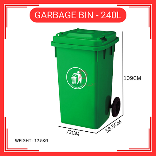240 Liter Plastic Dustbin Tong Sampah