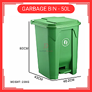 50 Liter Plastic Dustbin With Middle Plastic Pedal Tong Sampah