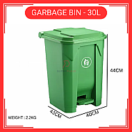 30 Liter Plastic Dustbin With Middle Plastic Pedal Tong Sampah