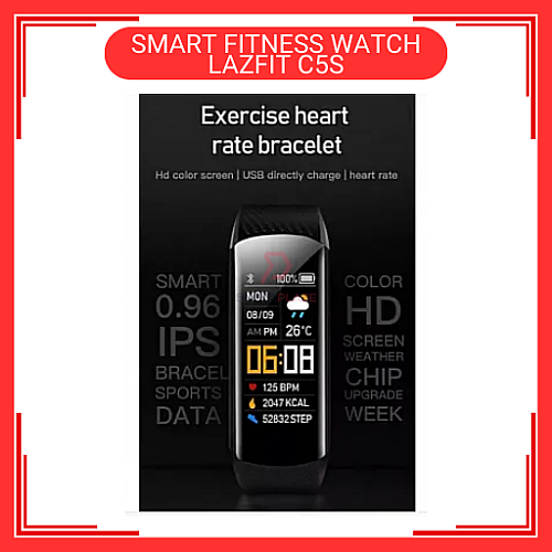 LAZFIT C5S Black Color Fitness Bracelet Waterproof Sport Tracker Smart Watch 