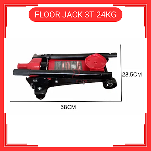 Floor Jack 3 Ton Heavy Duty 24KG Jek Tayar Kereta 3T 24KG Hydraulic Jack Kereta Floor Jack 3 Ton Heavy Duty 24KG Jek Tayar Kereta 3T 24KG Hydraulic Jack Kereta
