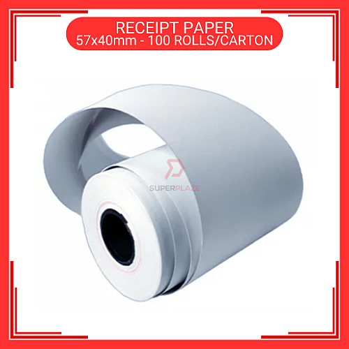 57x40mm Receipt Paper 100 Rolls Carton