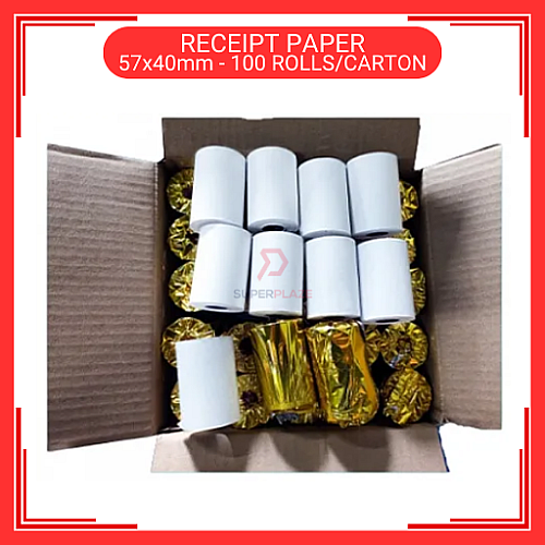 57x40mm Receipt Paper 100 Rolls Carton