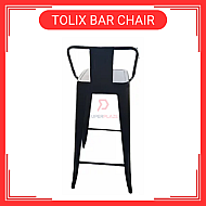 Kerusi tinggi Kerusi Besi Tolix Metal High Barstool With Backrest Kerusi Bar Tinggi Cafe Restaurant Metal Bar  Chair