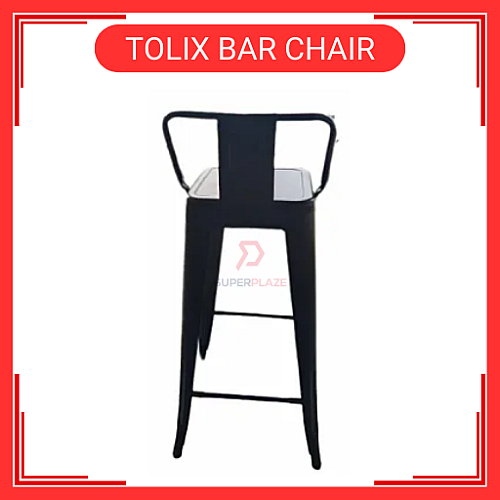 Kerusi tinggi Kerusi Besi Tolix Metal High Barstool With Backrest Kerusi Bar Tinggi Cafe Restaurant Metal Bar  Chair