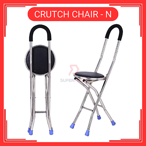 High Quality Elderly Stainless Steel Folding Chair Stool Crutch Chair N
