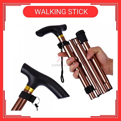 Adjustable Height Elderly Foldable Flexible Cane Crutch Walking Aid Mobility Walker Stick