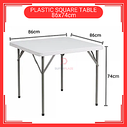 86cm Plastic Square Table Meja Lipat Empat Segi Portable Square Table For Restaurant Camping