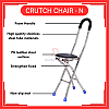 High Quality Elderly Stainless Steel Folding Chair Stool Crutch Chair N