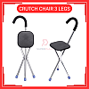 Portable Light Weight Tripod Stainless Folding Crutch Chair 3 Legs