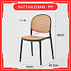 PP Rattan Chair Outdoor Home Modern Style Dining Chair Backrest Stool