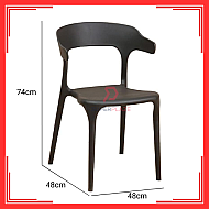 Black Color Plastic Horn Chair Leisure Dining Room Chair Plastic Backrest Chair