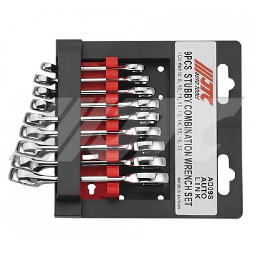 Jtc-Ad09S 9Pcs Stubby Combination Wrench Set