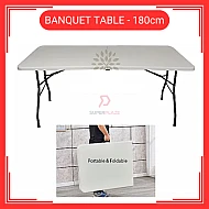 6 Kaki 6 Feet Foldable Banquet Table Event  Catering  Hall  Buffet Folding Table Pasar Malam Meja Lipat Niaga