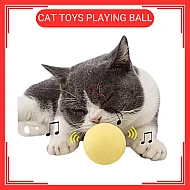 Yellow Colour Catnip Cat Toys Playing Ball with Animal Sound Bola Mainan Kucing Warna Kuning