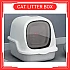 Grey Color European Style Full Cover Cat Toilet Cat Litter Box Bekas Pasir Kucing Cat Litter Boxes Warna Kelabu
