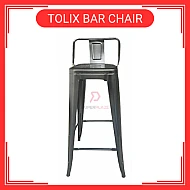 Kerusi tinggi Kerusi Besi Tolix Metal High Barstool With Backrest Kerusi Bar Tinggi Cafe Restaurant Metal Bar  Chair