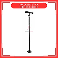 Adjustable Foldable Tongkat Cane Crutch Walking Aid Mobility Walker Stick LED Torch Light