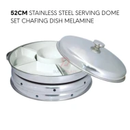 52cm Full Set Melamine Stainless Steel Serving Chafing Dish Melamine Insert Party Dome Set