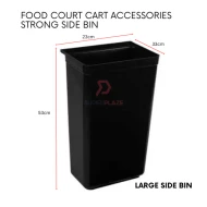 Large Side Bin Food Court Cart Accessories Dustbin Storage Case