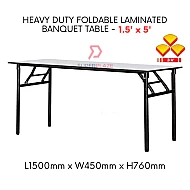 3V 1.5x5 Feet Heavy Duty Laminated Wood Top Banquet Table Folding Function Table