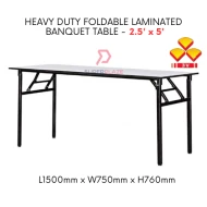 3V 2.5x5 Feet Heavy Duty Laminated Wood Top Banquet Table Folding Function Table