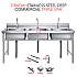 Zirafah Round Frame Commercial Stainless Steel Triple Deep Bowl Sink Set With Stand