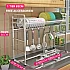 1 Tier 83cm SUS304 Stainless Steel Dishes Drainer Sink Dish Rack Multipurpose Kitchen Rack