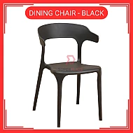Black Color Plastic Horn Chair Leisure Dining Room Chair Plastic Backrest Chair