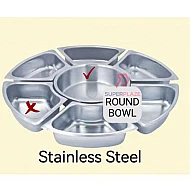 Round Middle Bowl Only Stainless Steel For 52cm Serving Dome Insert Replacement