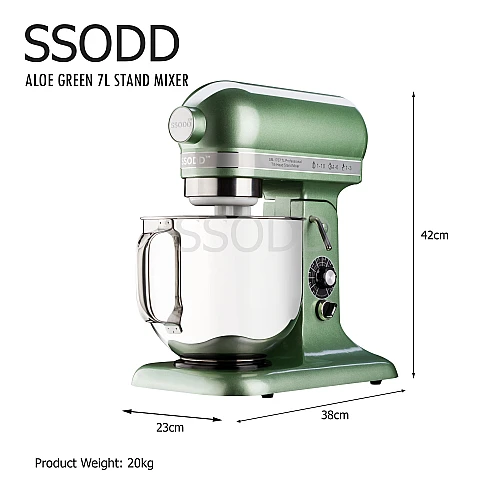SSODD Aloe Green 7L Professional Tilt-Head Stand Mixer