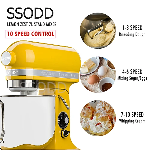 SSODD 13. Lemon Zest 7L Professional Tilt-Head Stand Mixer 